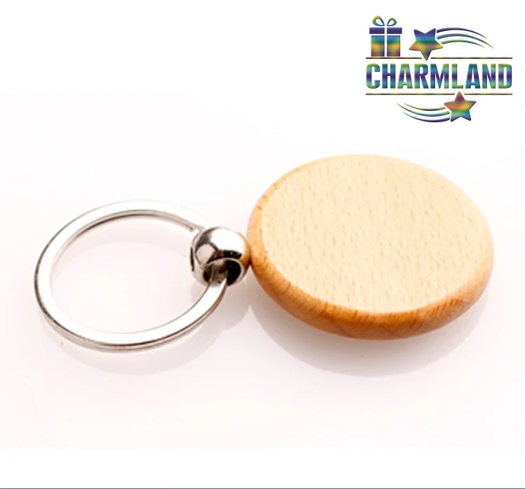 Free Sample top quality key holder promotional blank wooden keychain with name