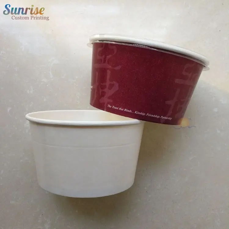 Disposable Custom Printed Soup Paper Cup Paper Bowl With Plastic Lid ...