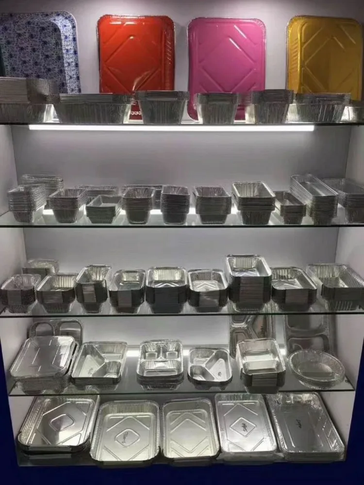 
Food grade disposable aluminium foil container/ carryout lunch box/tray with Cardboard Lid 