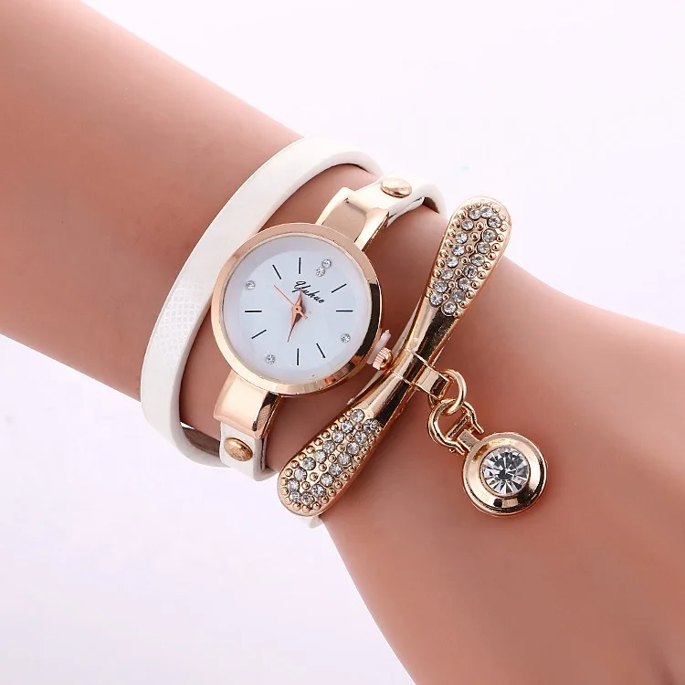 

Factory Sell WW028 Ladies Wrap Watch Rhinestone Dot Pendant Luxury Fashion Classic Women dress Wristwatch