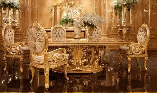 Cbmmart-juego De Mesas Y Sillas De Comedor,Color Dorado,Juego De Mesa