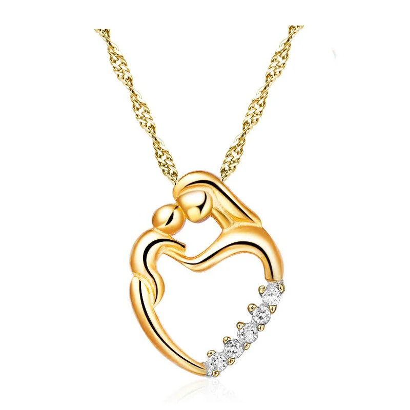

love you forever Mother's Day heart necklace gift for mom gold and silver color necklace, N/a