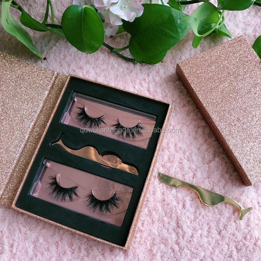 

New premium hand made private label custom package mink lashes, Natural black