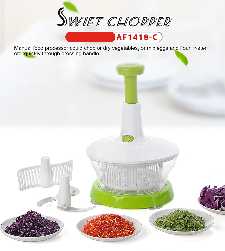 Smile Mom Hand Chopper Manual Mini Food Processor With 3 Sharp Bladses