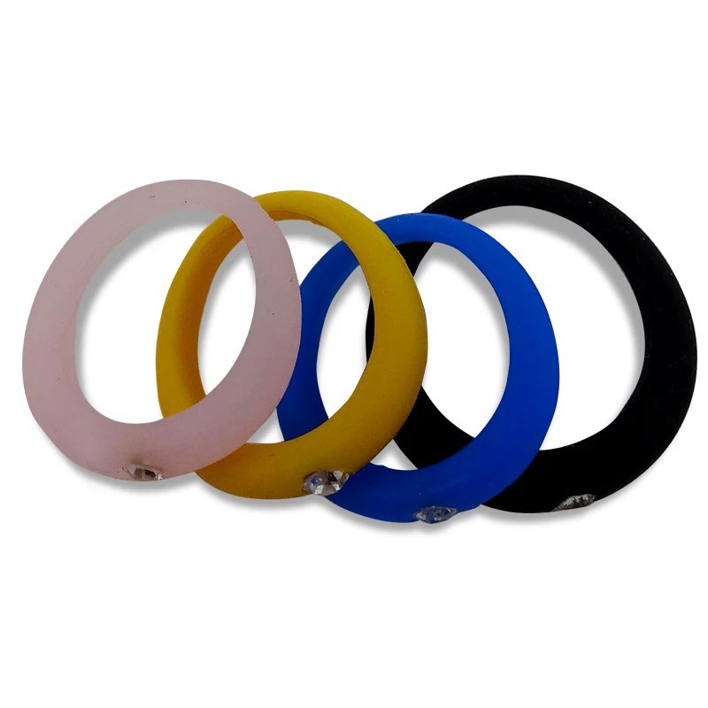 

Womens Heart Shape Stackable Thin Rings 4 Pack Braided Thin Silicone Wedding Rings, Any pantone color