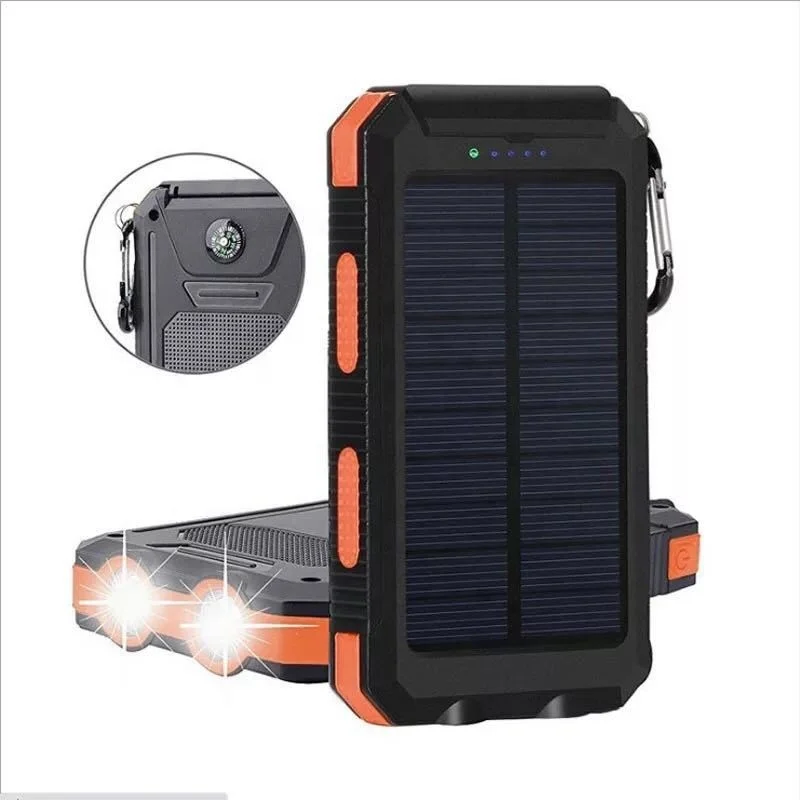 

2019 Best Seller Solar Power Bank Dual USB Powerbank 10000mAh Waterproof Solar Battery Charger