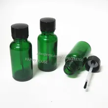 360pcs lot 20ml Empty Nail polish Bottle 20cc Green Glass bottle with brush cap Cosmetic Packaging