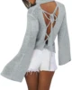 European and American explosion models long-sleeved back strap bat sweater shirt women