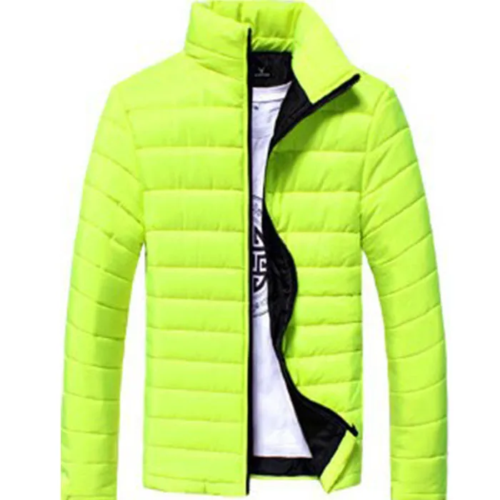 Winter Mens Warm Quilted Cotton Down Padded Bubble Puffer Jacket Ski Coat Parka Slim fit jackets