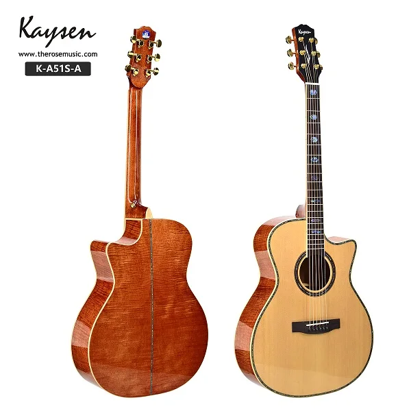 Kaysen 41 Inch Pure Handmade Solid Spruce Acoustic Cutaway Guitar Buy Cutaway Solid Wood