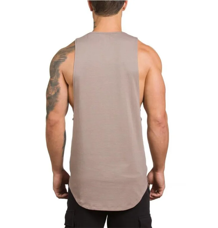 Custom Logo Plain Blank Mens Fitness Gym Tight Sport White Tank Top ...