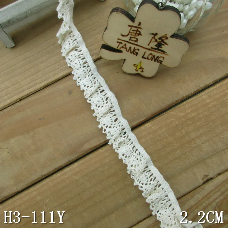 White Cotton Ruffle Lace 3.8cm 1.5/" Crafts//Costume//Larp//Sewing