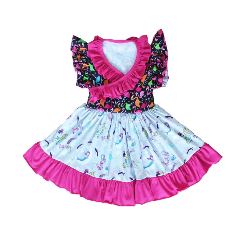 

Adorable Children printed fabric Clothes kids Dresses Cotton Print Girl Children Boutique Clothing flower girl dress