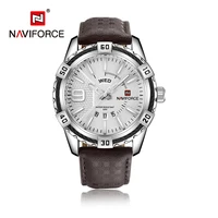

2019 Hot Selling Men's Fashion Watches Business Quartz Date Week Waterproof Military Mens Leather Strap naviforce relogio Watch