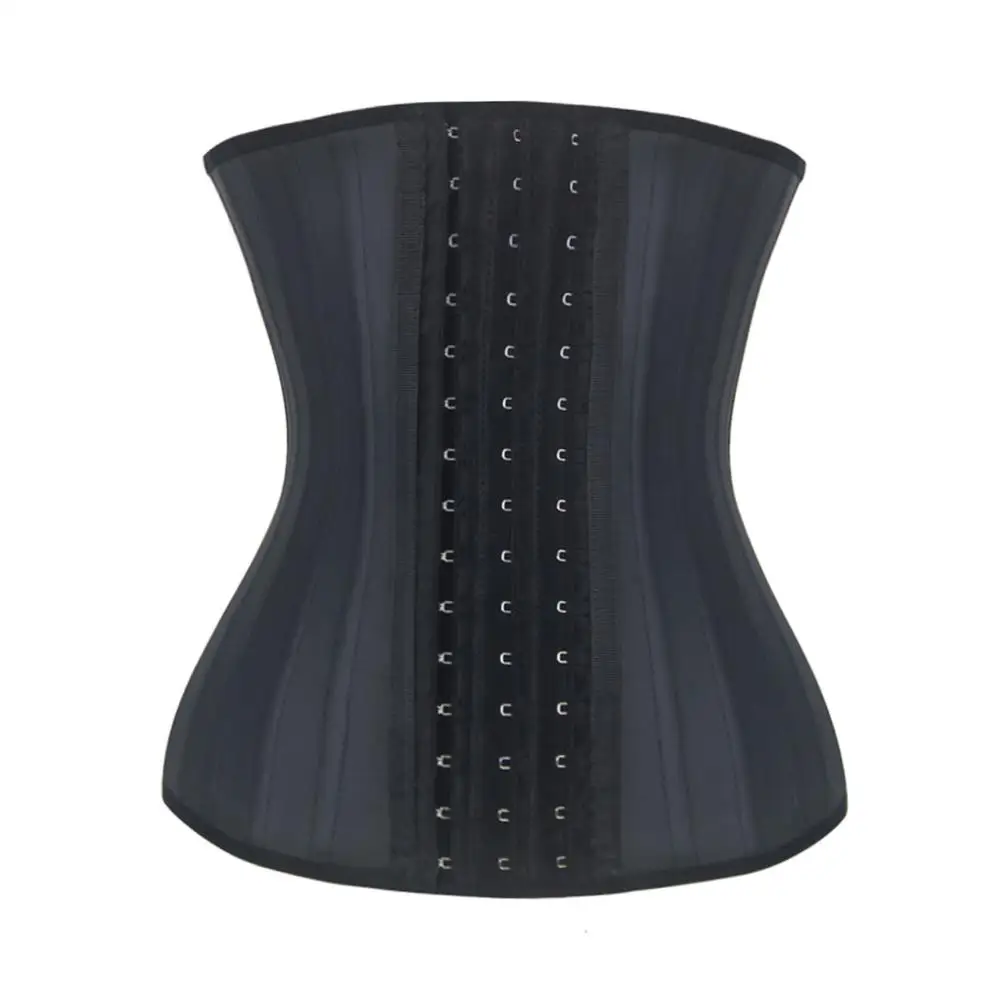 

free shipping black 25 steel boned latex waist trainer, As shown