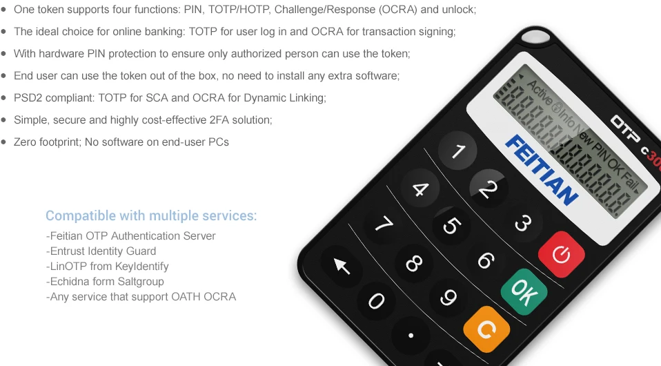 Challenge/Response One Time Password OTP Token c300 - I20