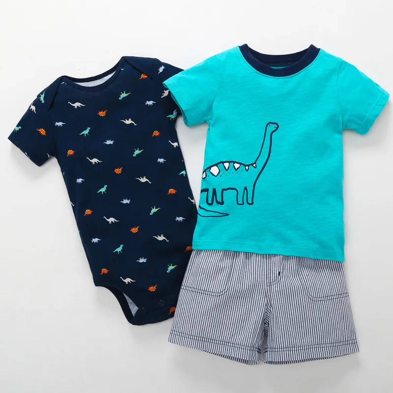 

R&H New Arrival Spring Wholesale Print Children Clothing Cotton 6M to 24M kid clothes Set, As the pictures show