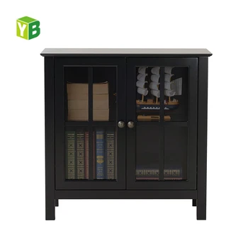 Classics Painted Black Home Office Small Black Glass Door Accent
