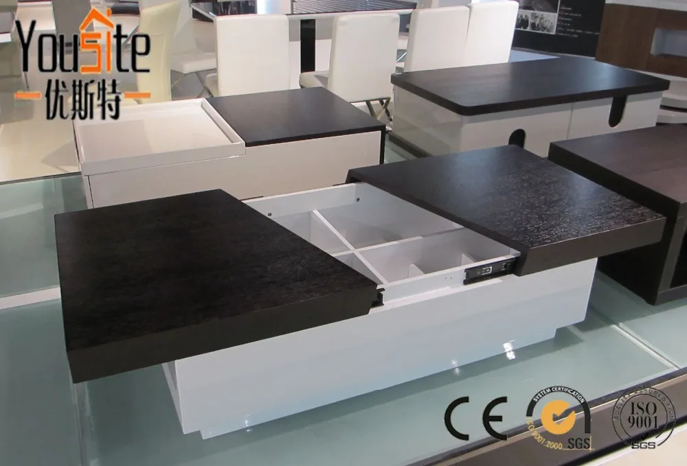 Foshan Furniture Factory Tell World Modern Hidden Storage Black And White Lacquer Coffee Table Foshan Furniture Factory Tell World Modern Hidden Storage Black And White Lacquer Coffee Table