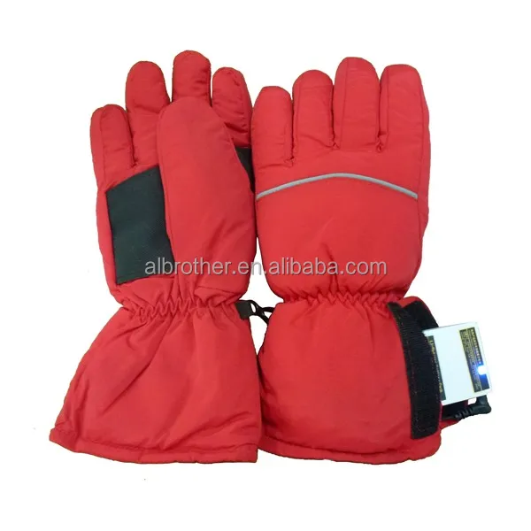 

Rechargeable Best Leather Heated Ski Snowboard Glove With High Quality, Black/red/custom