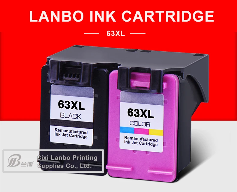High Quality Remanufactured 63 Xl Ink Cartridge Compatible For Hp