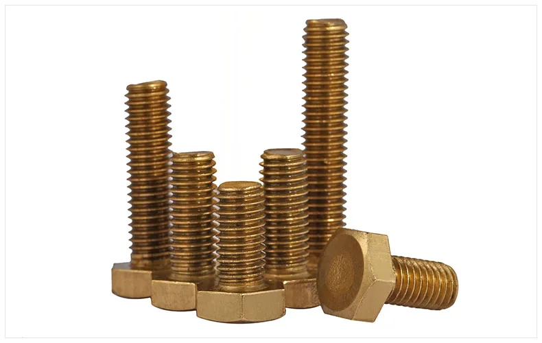 
M3 M4 M6 M8 M10 full thread Brass hex head bolt DIN933 