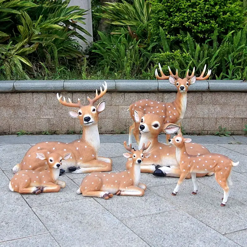 outdoor deer figurines