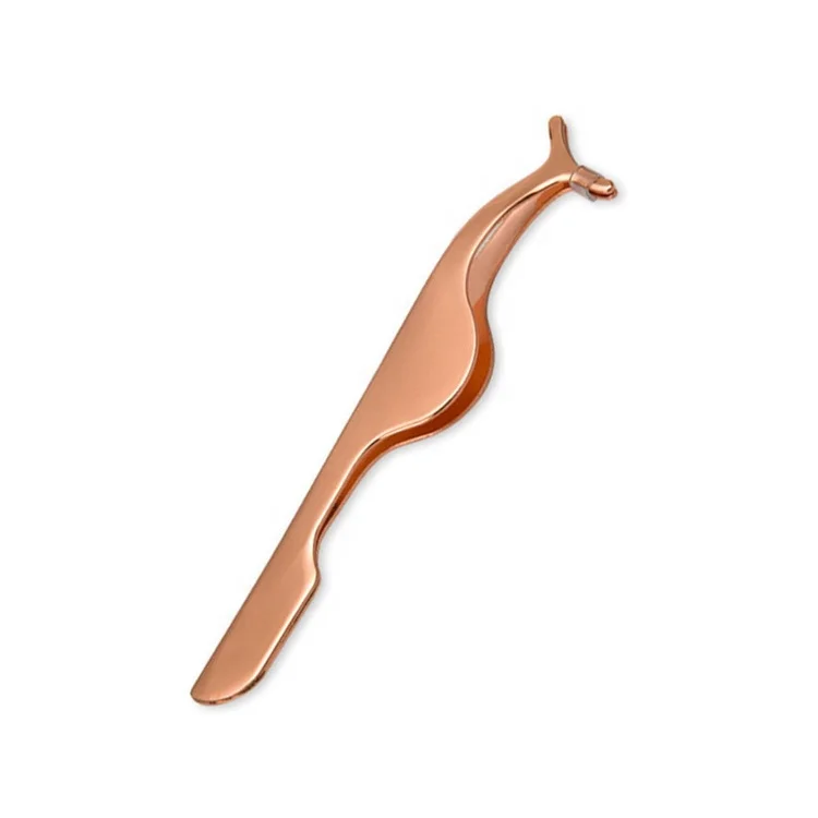 

Gold tweezer Colour Wholesale Stainless Steel Eyelash Tweezers Rose Gold false eyelashes tweezer with logo For Eyelash