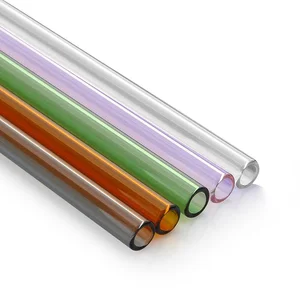 Straight and bent borosilicate glass  pyrex drinking  glass straws