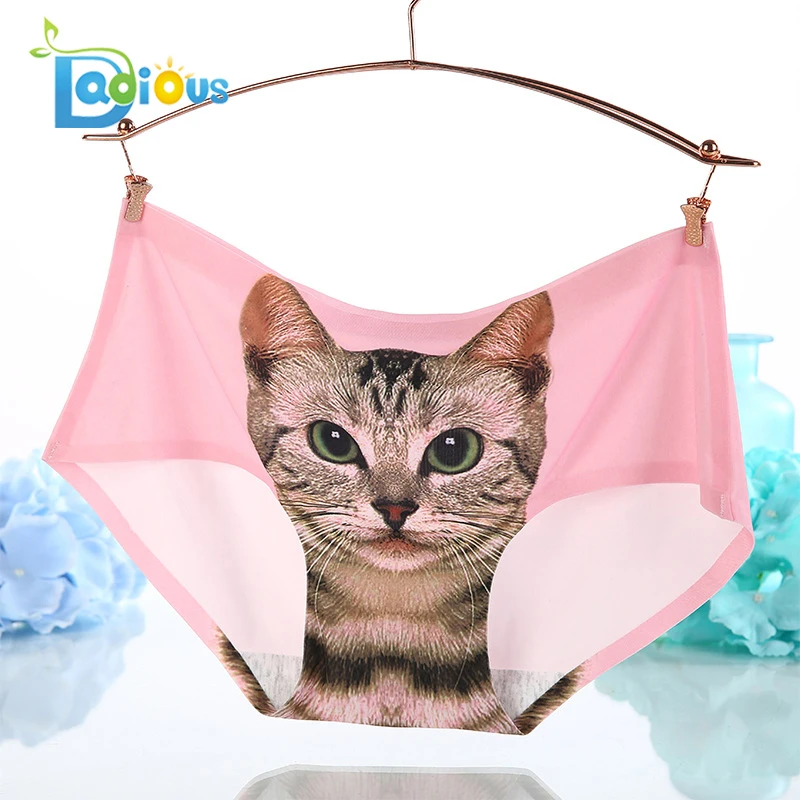 Dadious Cartoon Cat Printed Woman Panties Ladies Underwear Panties