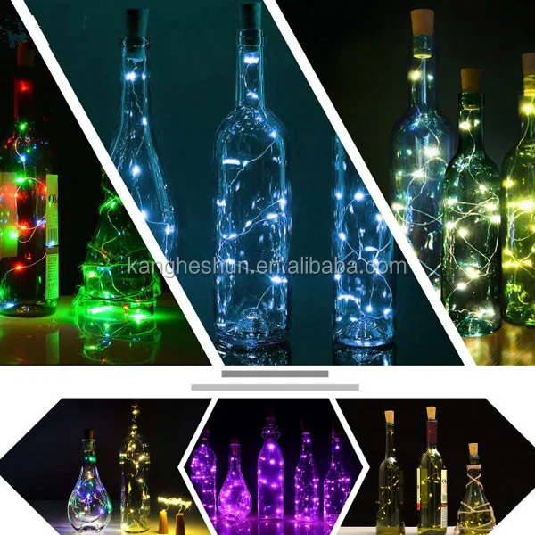 LED para Botellas Wine Bottle Lights LED Corcho Real IP65 Impermeabiliza 76 cm Alambre Cobre para Christmas Decoración de Fiesta Boda 3PCS 