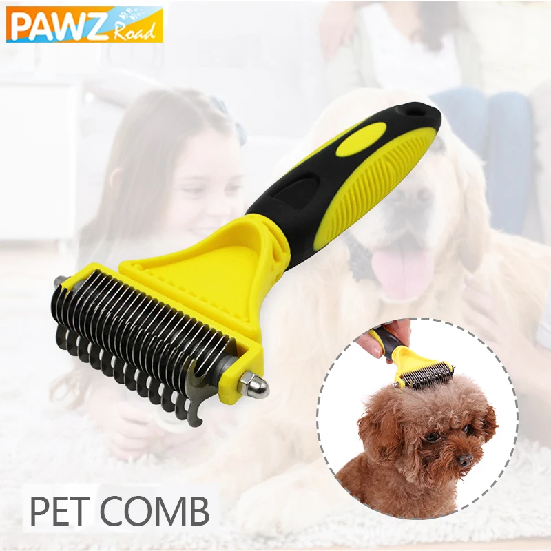 Grooming Flea Pet Puppy Dog Rake Comb Hair Shedding Brush 