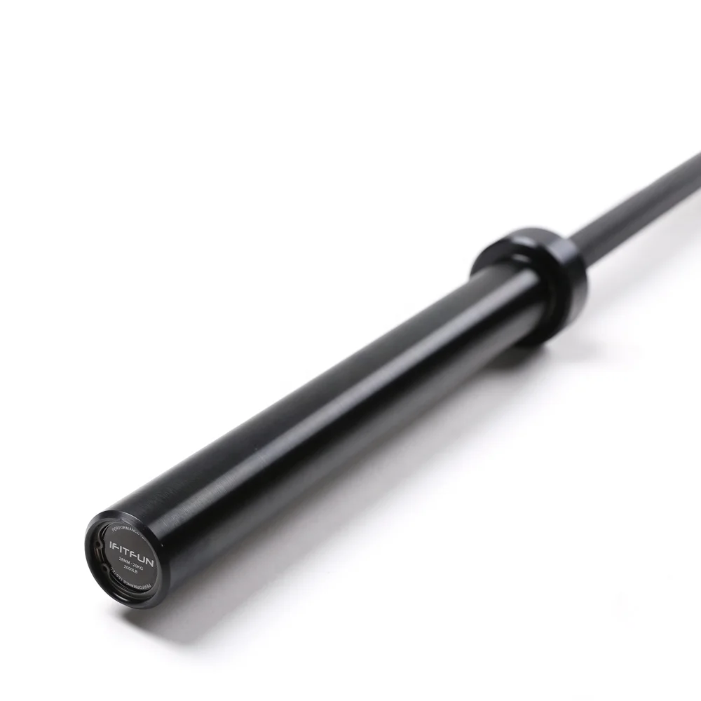 Strength training weightlifting men use black chrome barbell bars