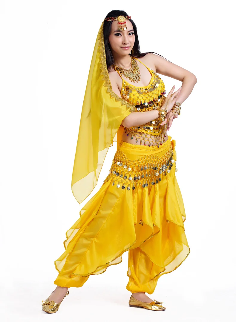 Bollywood Chiffon Belly Dance Disfraz con Velo de Chile