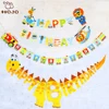 Happy Birthday Party Favor Supply Banner Flag Streamer Animal Train Dinosaur