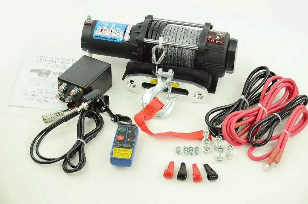 Treuil /électrique de 4500 lb 12 V c/âble en acier pour quad//ATV//bateaux