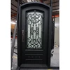 Arch top single steel entry door wrought iron french doors import from China