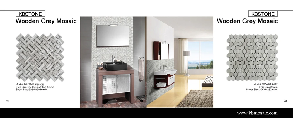 Wooden Light 2" Hexagon Marble Rough Tile Natural Stone Wall Tile