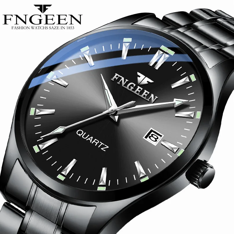 FNGEEN 2111 New Concept Korean Fashion Student Steel Watch Casual Ultra Thin Waterproof Men's Quartz Watch