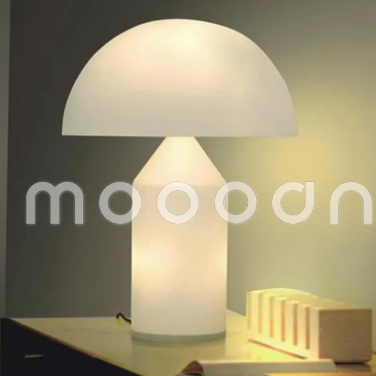 Modern Blow Milk White Glass Mushroom Energy Saving Led Desk Lamp for Hotel Made in China