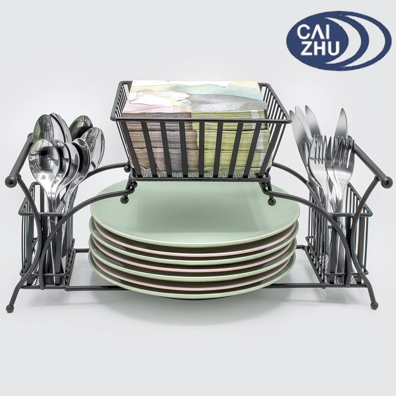 Utensil Caddy Use For Napkin Cutlery Plate Holder Stackable Flatware