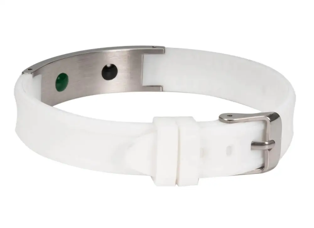
Energinox Id Metal Plate Stainless Steel Silicone Bracelet With Metal Buckle Clasp 