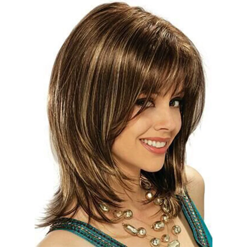 

Women wig Human hair wigs Long Mix with Bangs black Curly 360 Full lace front wigs cosplay Machine High Density toupee