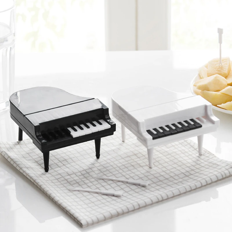 
Creative Piano Design Snack and Fruit Picker Fork Stick 