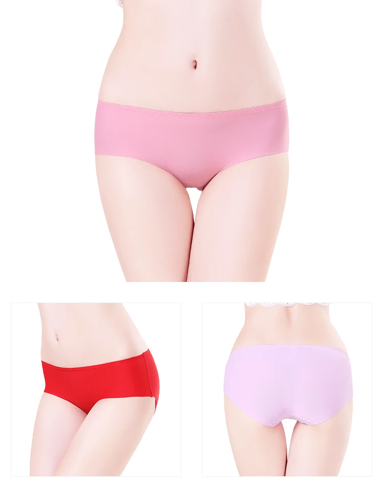 Wholesale Women Underwear Sexy Briefs Breathable Ice Silk Seamless