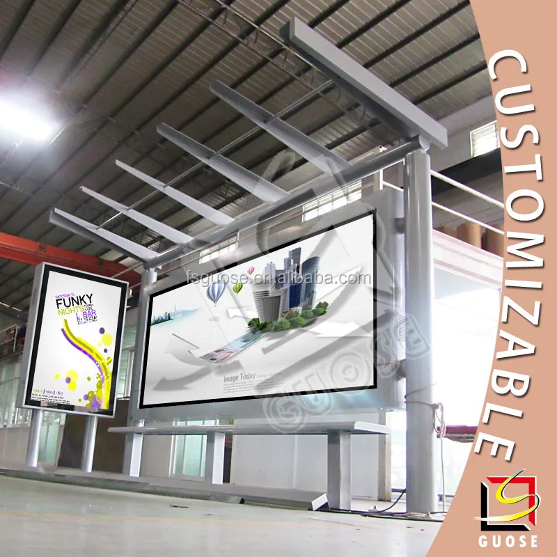 2015 New Bus Stop Shelter Prices With Light Box For Advertising