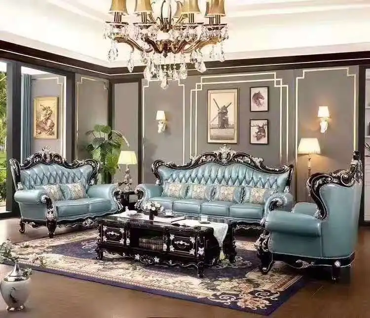 hot sale European style solid wood royal sofa set