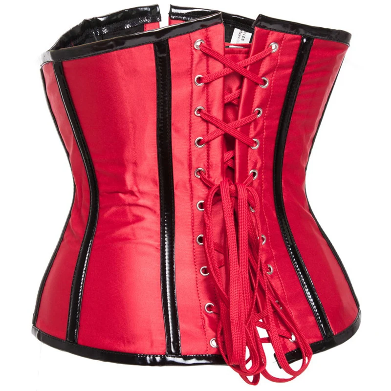 2834 Women Steel Boned Black Corset Underbust Zipper Sexy Girdles And