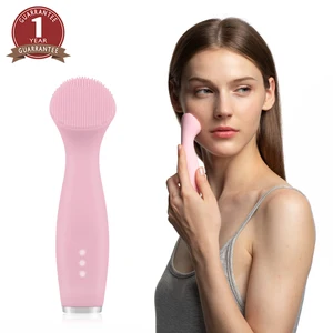 electric ultrasonic soft  silicone facial  wash cleanser brush