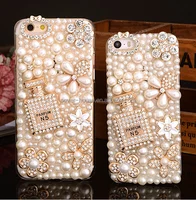 

Luxury women design Bling Diamond Pearl Cell Phone Case for iPhone X 8 8 Plus 7 7Plus Soft TPU PC Crystal Back Cover Case